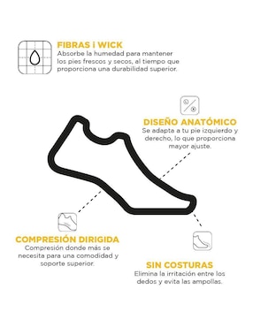 Calcetín compresión para correr Feetures de poliamida unisex