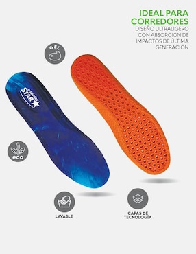 Plantilla deportiva Comfort Star de poliuretano