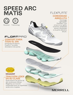 Tenis Merrell Speed Arc Matis de mujer para trail running
