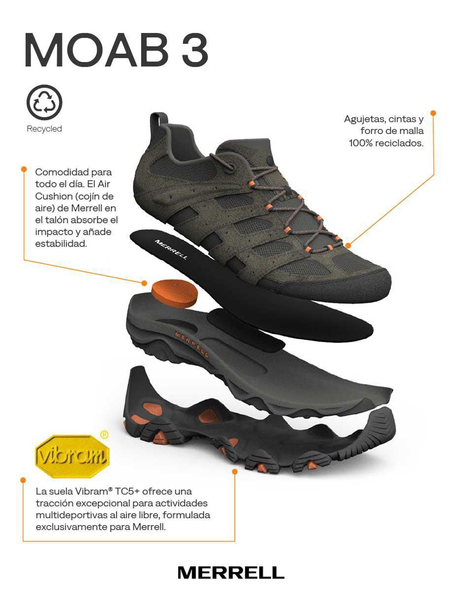 Tenis de cuero Moab de hombre para hiking 3